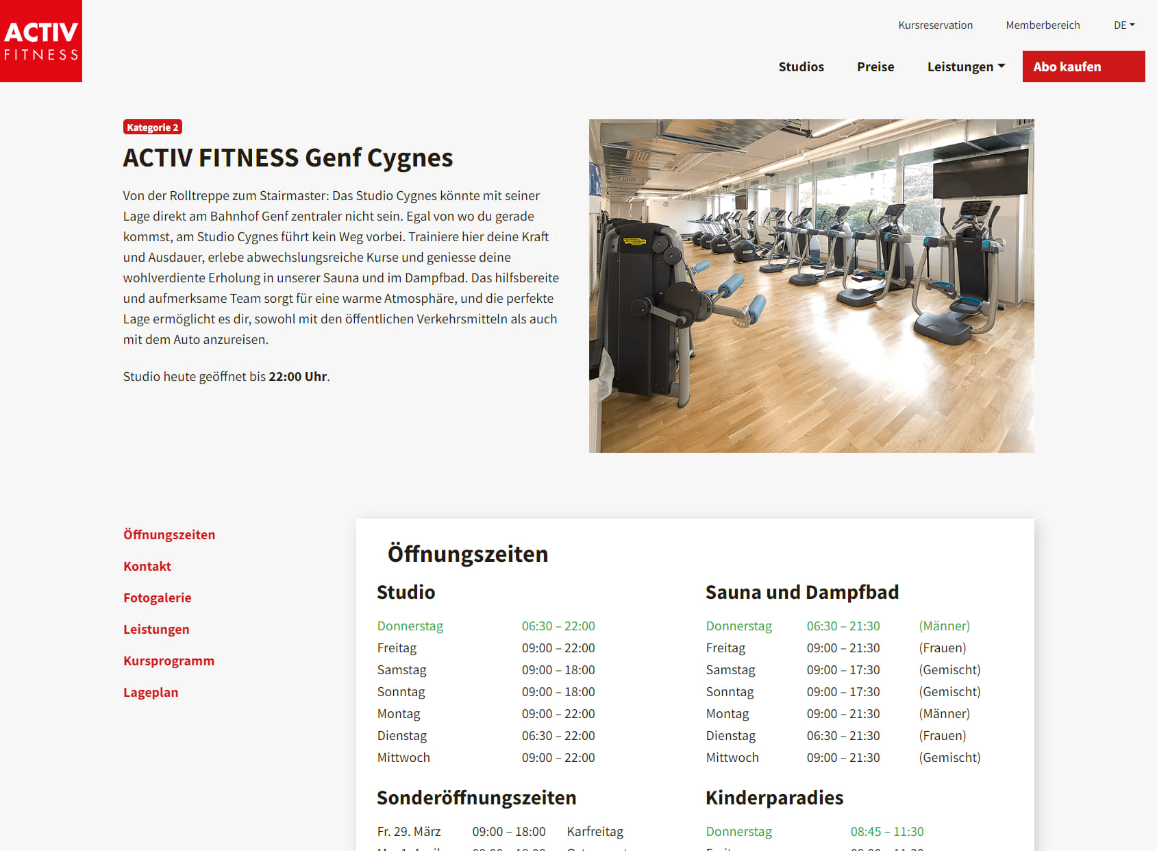 ACTIV FITNESS Genève Cygnes