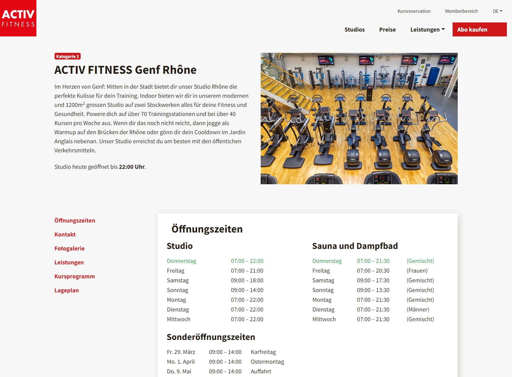 Activ Fitness Genève Rhône