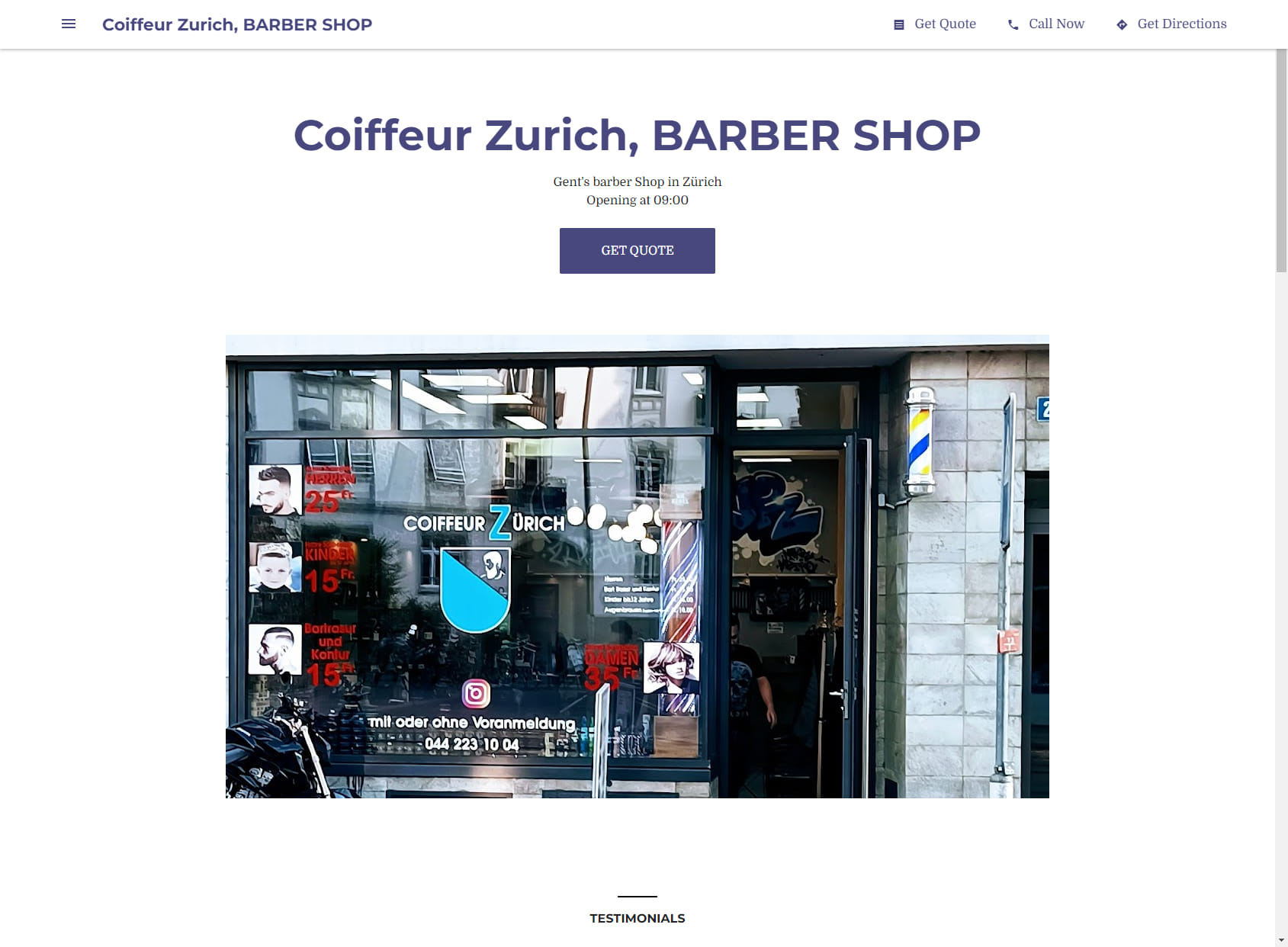 Coiffeur Zurich, BARBER SHOP