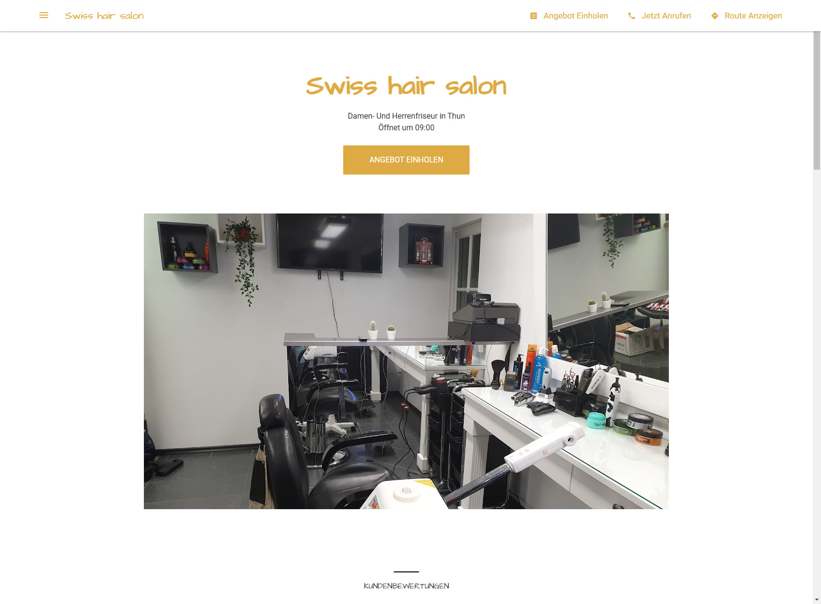 Swiss hair salon