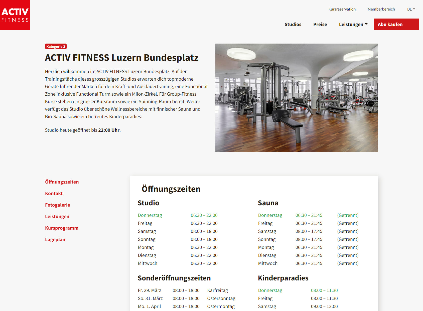 Activ Fitness Luzern Bundesplatz
