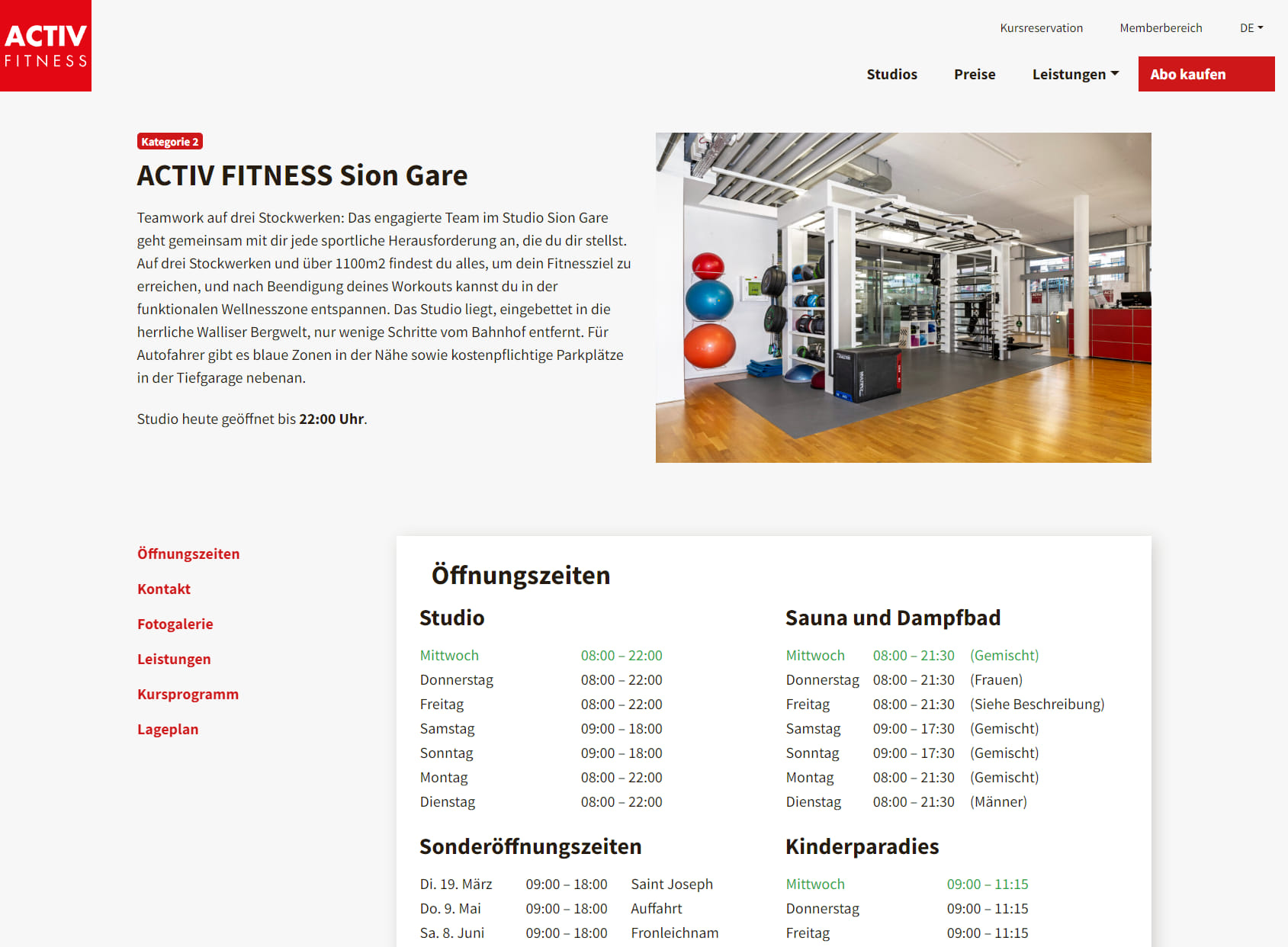 Activ Fitness Sion Gare
