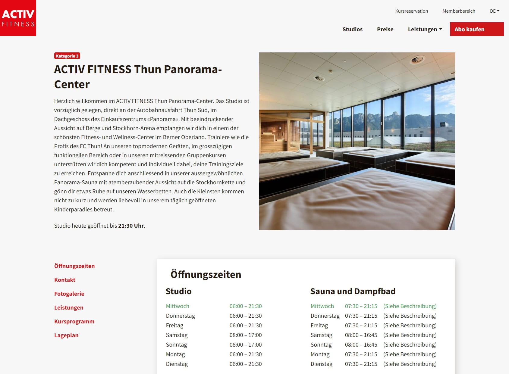 Activ Fitness Thun Panorama Center