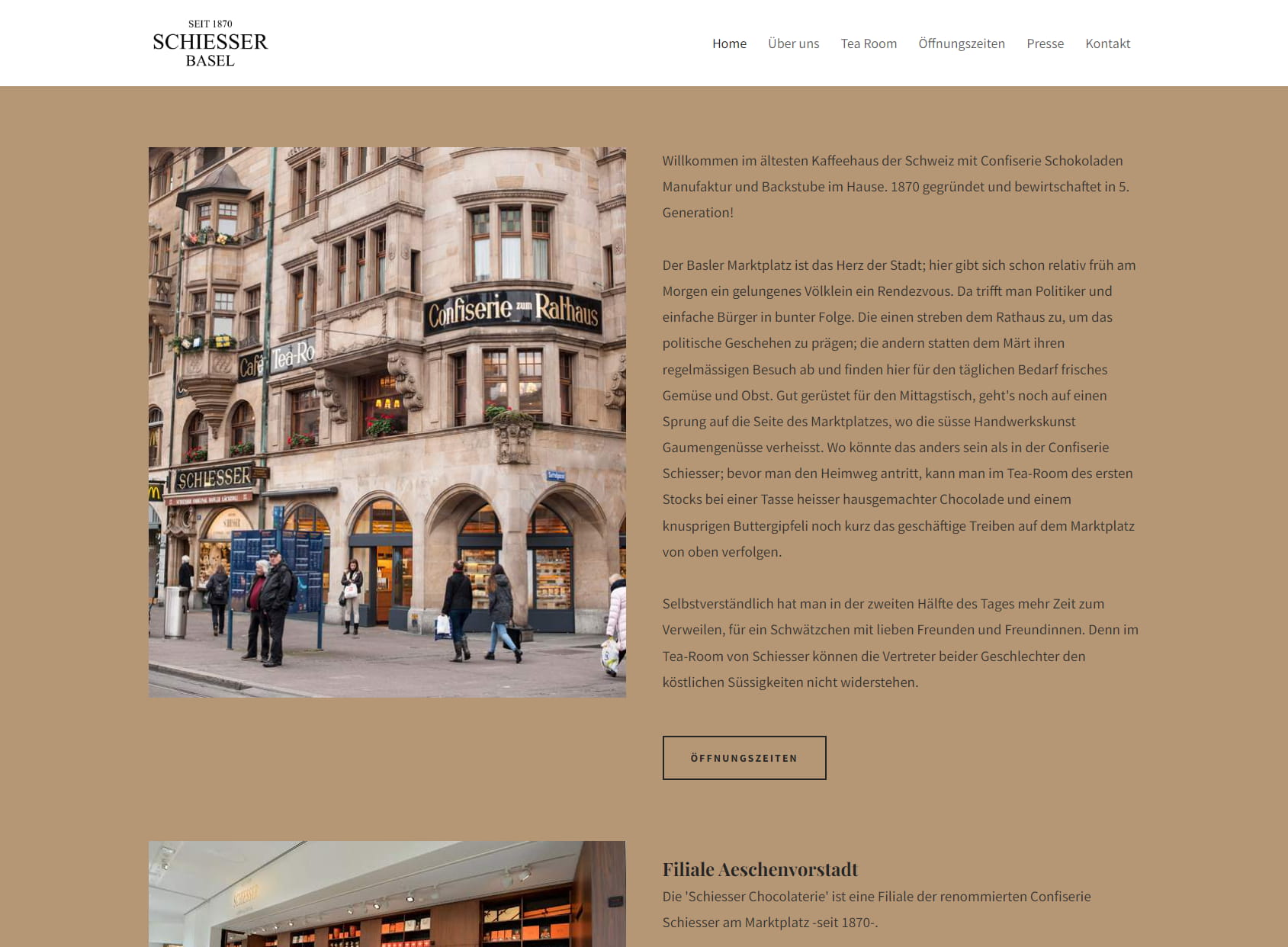 Confiserie Schiesser - seit 1870 - Café, Tea-Room, Confiserie zum Rathaus Basel