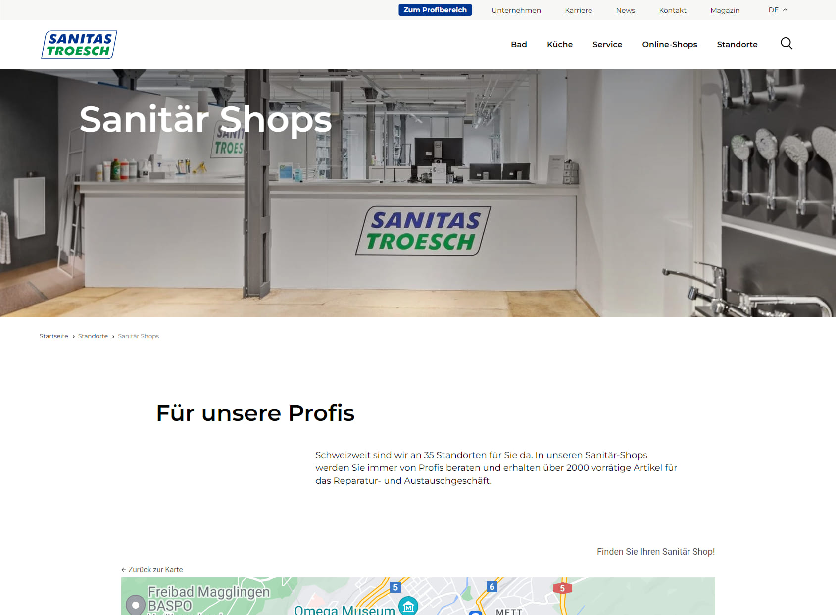 Sanitary Store: Sanitas Troesch AG