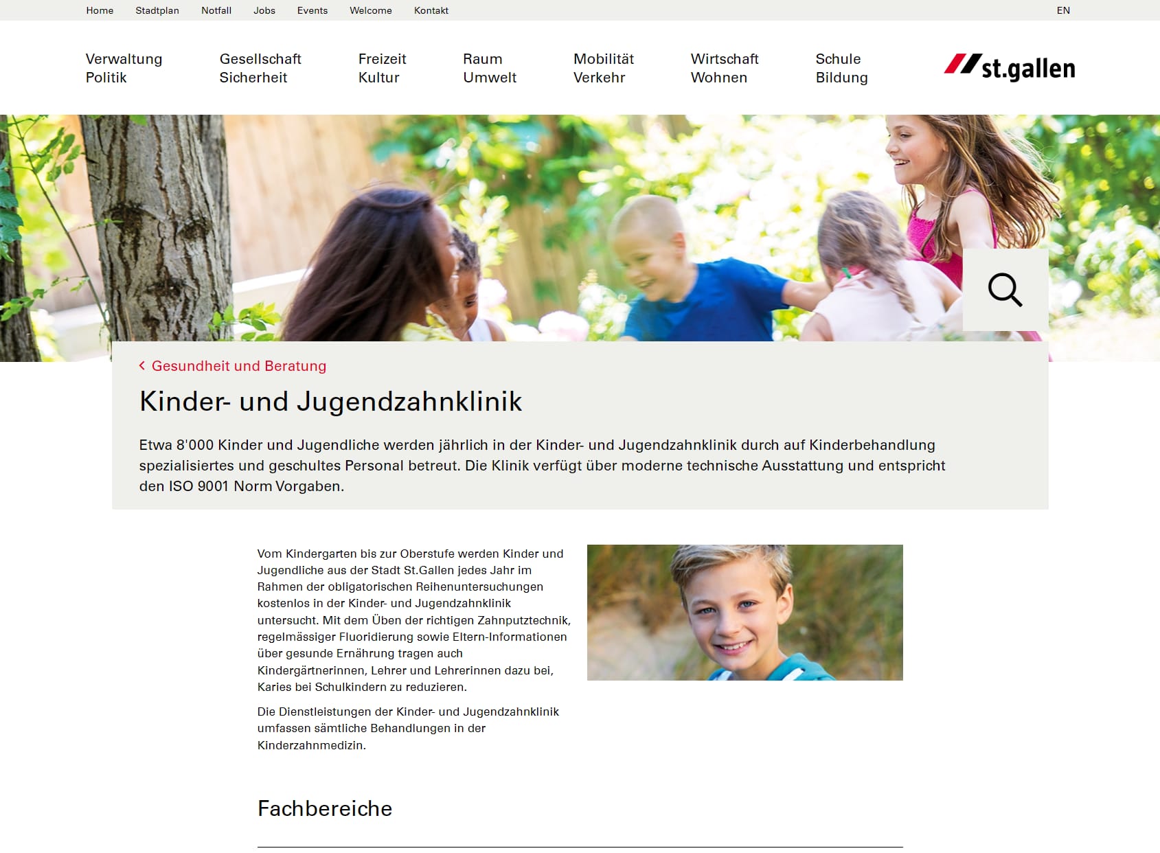 Stadt St.Gallen, Kinder- und Jugendzahnklinik