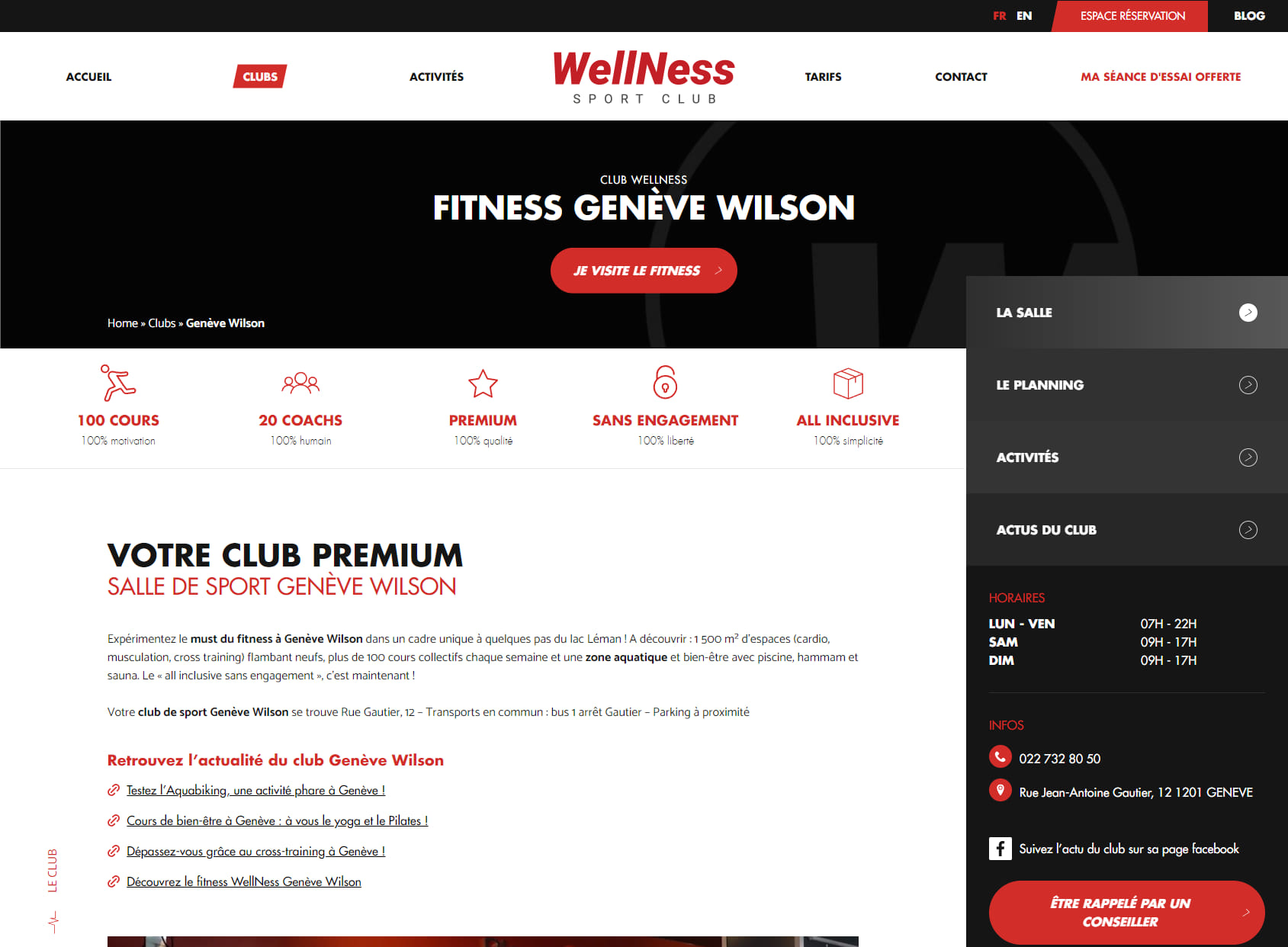 Fitness Wellness Sport Club Genève Wilson